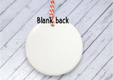 Ceramic Circle Decoration - Child's name personalised bear