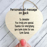 Wooden Heart Ornament - Sister Rare As A Unicorn