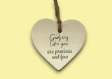 Ceramic Hanging Heart - Godsons like you are precious and few
