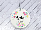 Gift for Bestie - Floral Ceramic circle