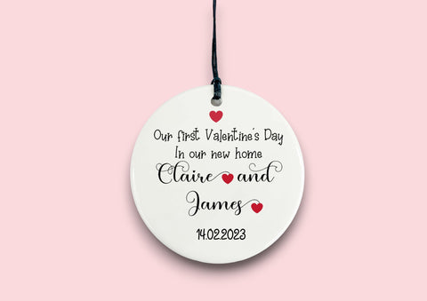 Valentines Day new Home Gift Personalised Ceramic circle