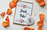 Wish Bracelet, Badge, Magnet or Keyring - Bride Tribe - Floral Arrow