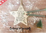 Wooden Colour In Doodle Star Ornament or magnet - Merry Xmas to the best Sister