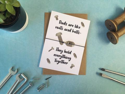 A6 postcard print - Dads Are Like Nuts & Bolts