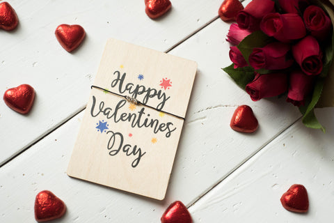 Printed Wooden Wish Bracelet - Happy Valentines Day