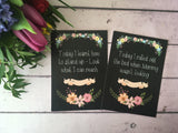 Alternative Baby Journey Cards ® Chalkboard Floral