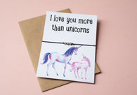 A6 postcard print - I love you more than unicorns