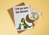 I love you more than dinosaurs A6 postcard print