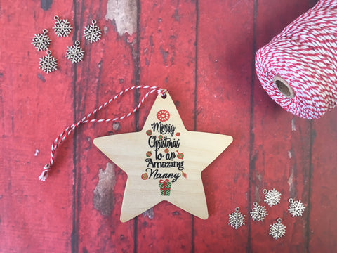 Star Ornament - Merry Christmas to an Amazing Nanny
