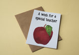 A6 postcard print - Teacher Apple