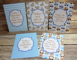 Blue Retro Alternative Baby Journey Cards ®