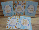Blue Retro Alternative Baby Journey Cards ®
