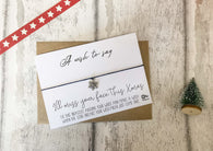 Wish Bracelet - A Wish to say I'll miss Your face this Xmas