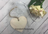 Ceramic Hanging Heart - Own choice of wording Rainbow watercolour