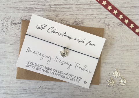 Wish Bracelet - A Christmas Wish for an Amazing Nursery Teacher