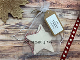 Ceramic Hanging Star Decoration Child's name santa gonk