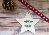 Ceramic Hanging Star - Merry Christmas to an Amazing Nursery Teacher
