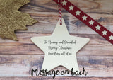 Ceramic Hanging Star Decoration First xmas as mr & mrs Tree