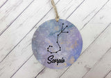 Wooden Circle Decoration - Star sign plaque - Virgo