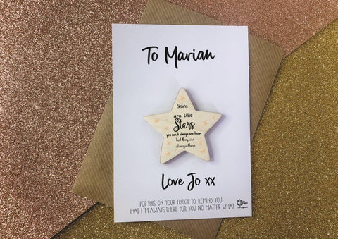 Sisters are like Stars magnet card