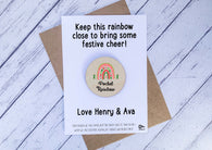 Wooden Token -  Xmas Pocket Rainbow